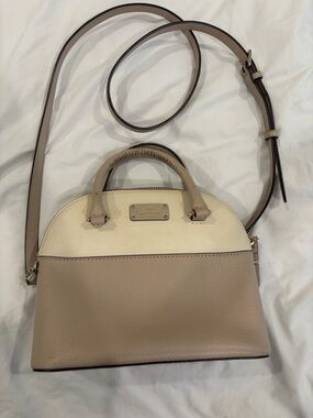 kate spade Two-Tone Dome Satchel in Beige and Cream